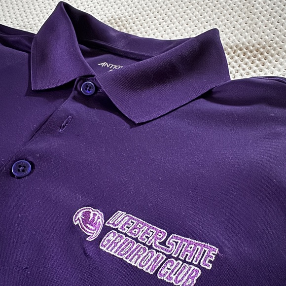 WEBER STATE Gridiron Club “Antigua” DryFit Polo, Purple - Picture 2 of 7